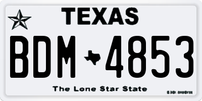 TX license plate BDM4853