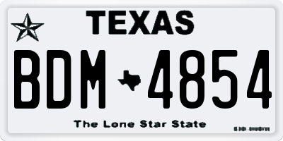 TX license plate BDM4854