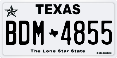 TX license plate BDM4855