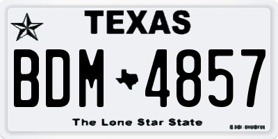 TX license plate BDM4857