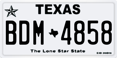TX license plate BDM4858