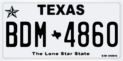 TX license plate BDM4860