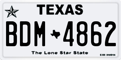 TX license plate BDM4862