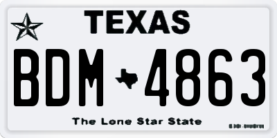 TX license plate BDM4863