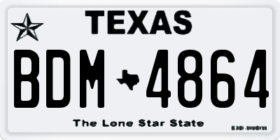 TX license plate BDM4864