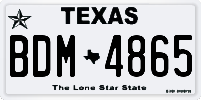 TX license plate BDM4865