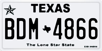 TX license plate BDM4866