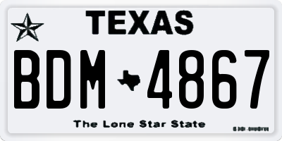TX license plate BDM4867