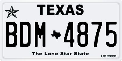 TX license plate BDM4875