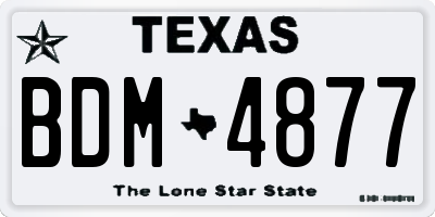 TX license plate BDM4877