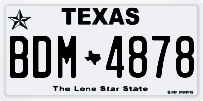 TX license plate BDM4878