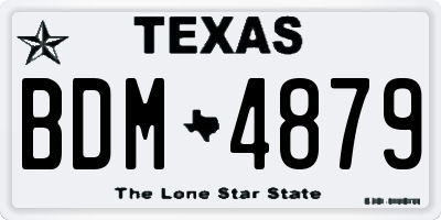 TX license plate BDM4879