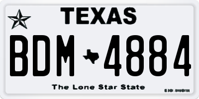 TX license plate BDM4884