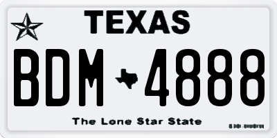TX license plate BDM4888