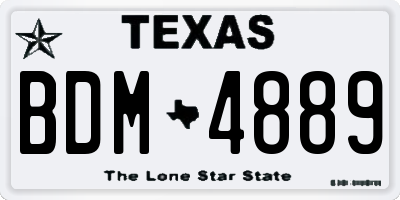 TX license plate BDM4889
