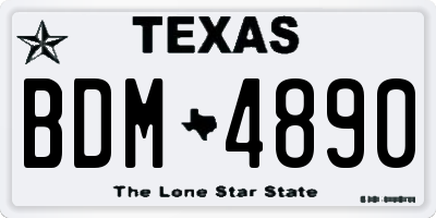 TX license plate BDM4890