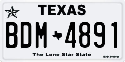TX license plate BDM4891