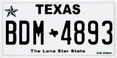 TX license plate BDM4893