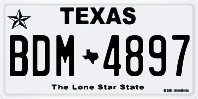 TX license plate BDM4897