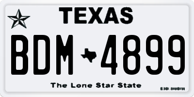 TX license plate BDM4899