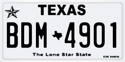 TX license plate BDM4901