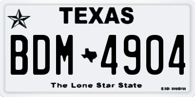 TX license plate BDM4904
