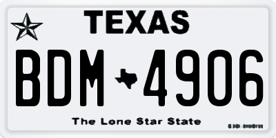 TX license plate BDM4906
