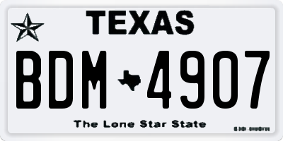 TX license plate BDM4907