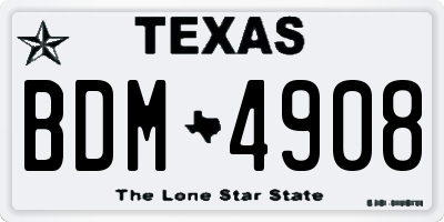 TX license plate BDM4908