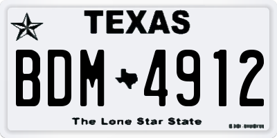 TX license plate BDM4912