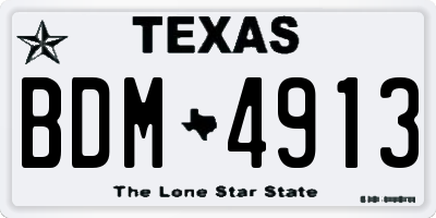 TX license plate BDM4913
