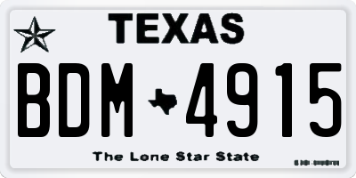 TX license plate BDM4915
