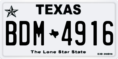 TX license plate BDM4916