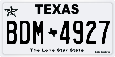 TX license plate BDM4927