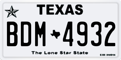 TX license plate BDM4932