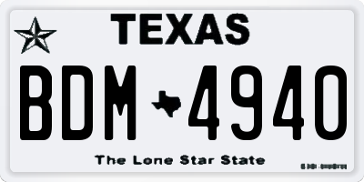 TX license plate BDM4940