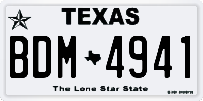 TX license plate BDM4941