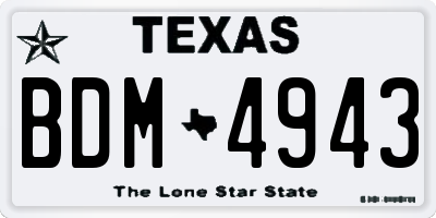 TX license plate BDM4943