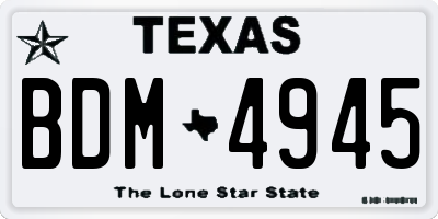 TX license plate BDM4945