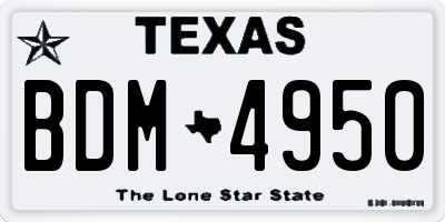 TX license plate BDM4950