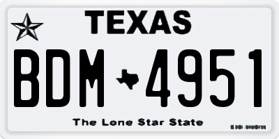 TX license plate BDM4951