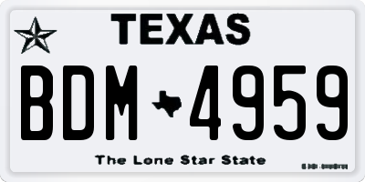 TX license plate BDM4959