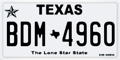 TX license plate BDM4960