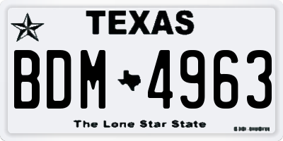 TX license plate BDM4963