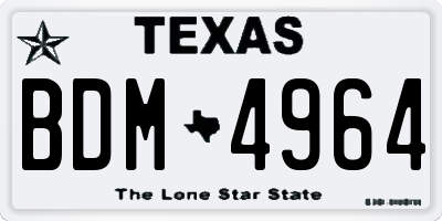 TX license plate BDM4964