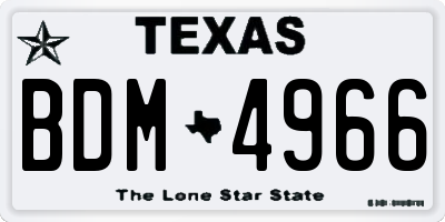 TX license plate BDM4966