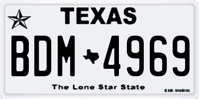 TX license plate BDM4969