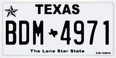 TX license plate BDM4971