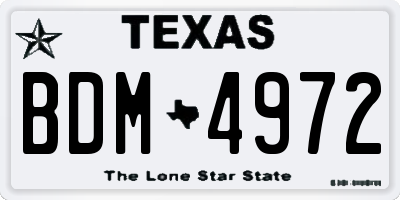 TX license plate BDM4972