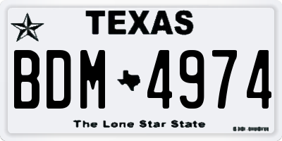 TX license plate BDM4974